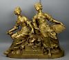 Large 21" Raingo Freres (France, 19C) Bronze "Two Muses"