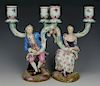 Meissen pair of figurines candleholders