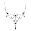 A Diamond and Sapphire Garland Necklace