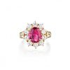 A 1.94-Carat Unheated Burmese Ruby and Diamond Ring, with a GIA Report