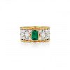 Buccellati Emerald and Diamond Ring
