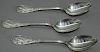Three Large Tiffany Sterling Spoons "Japanese"