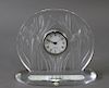 Lalique Crystal Desk Clock