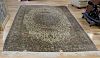 Vintage and Finely Woven Handmade Silk Carpet .