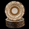 EIGHT SCHLAGGENWALD GOLD ENCRUSTED SERVICE PLATES