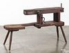 Tradesman's bench, 19th c., with vise