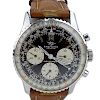 Breitling Navitimer 806 Stainless Steel Automatic Chronometer Watch with Leather Strap.