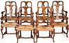 A SET OF EIGHT 20TH C. PROVINCIAL ARM CHAIRS