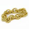 Vintage Italian 14 Karat Yellow Gold Thick Twisted Link Bracelet.