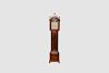 Robert Materne Federal Revival Mahogany Inlaid Rocking Ship Tall Case Clock, Bristol, RI