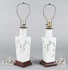 Pair of Chinese blanc de chin lamps, 14 1/2'' h.