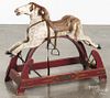 Carved and painted hobby horse glider, late 19th c