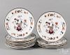 Set of twelve English porcelain plates