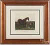 Pair of color horse lithographs, after Herring