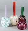 Three art glass vases by Chatham