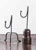 Two wrought iron rush light holders, 19th c.