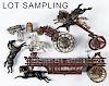 Collection of cast iron horse drawn parts & pieces