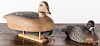 Two carved duck decoys