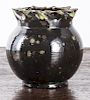 George Ohr pottery vase with folded rim
