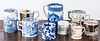 Nine Staffordshire and pearlware mugs