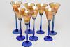 Lusterware Glass Goblets, Set of 8 in Orange-Gold