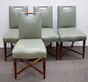 Mid-Century Modern Leather Side Chairs, 4