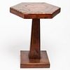 American Folk Art Inlaid Wood Tambour Table