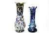 Murano Venetian Confetti Art Glass Vases, 2
