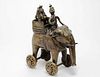 Indian Cast Brass Elephant Pull Toy, Vintage