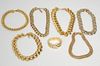 Gold-Tone Metal Costume Jewelry, Woman's, 7 Pieces
