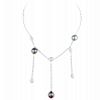 A Black Pearl Diamond and Sapphire Drop Necklace
