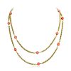 Tiffany Vintage Coral and Gold Chain Necklace