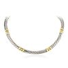 David Yurman Silver and Gold Cable Choker Necklace