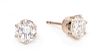A Pair of 14 Karat White Gold and Diamond Stud Earrings