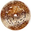 Chinese Carved Jade or Hardstone Bi Disk
