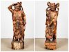 Pair of Large Old Nio Temple Guardian Statues