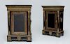 PAIR OF NAPOLEON III BRONZE-MOUNTED BOULLE MARQUETRY AND EBONY SIDE CABINETS