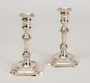 PAIR OF CURRIER AND ROBY STERLING SILVER CANDLESTICKS