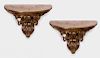 PAIR OF LARGE CONTINENTAL GILTWOOD WALL BRACKETS