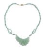 Jade Bead Carved Pendant Necklace