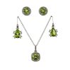 14k Gold Diamond Peridot Necklace Earrings Lot