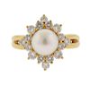 Mikimoto 18k Gold Diamond Pearl Ring