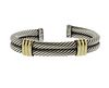 David Yurman 14k Gold Sterling Cable Cuff Bracelet