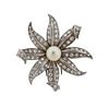 Platinum Diamond Pearl Flower Brooch