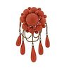 Antique Victorian 14k Gold Coral Pearl Brooch
