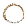 Continental Antique 18k Gold Diamond Pearl Bracelet