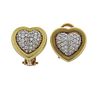 Kieselstein Cord 18k Gold Diamond Heart Earrings