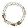 Trianon 18K Gold Long Pearl Topaz Necklace