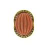 1980s Large 18k Gold Diamond Carved Coral Ring