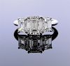 GIA Tiffany &amp; Co 4.36ctw Emerald Cut Diamond Engagement Ring